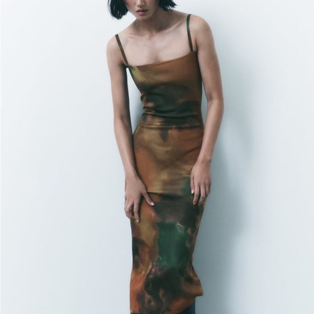ZARA BLOGGER FAVORITE PRINTED KNIT DRESS - Picture 10 of 13